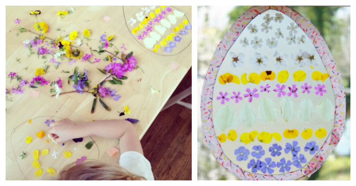 Make Easter Egg Suncatchers with Flower Petals