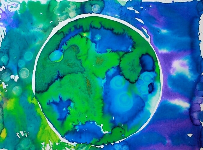 Watercolor Techniques for Kids Earth Painting