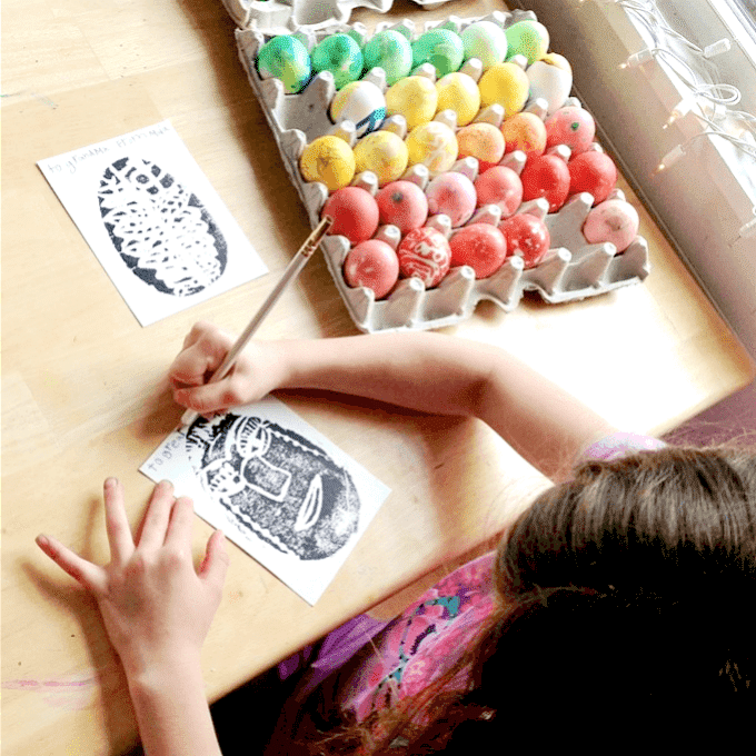 styrofoam easter prints -  easter arts and craft ideas