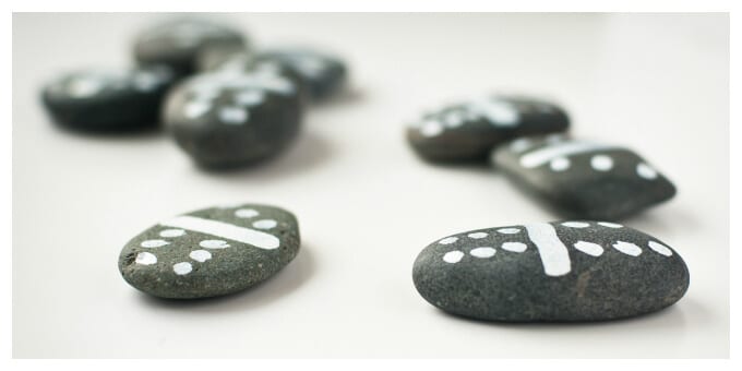 DIY Outdoor Games with Rocks - Sharpie Pen Dominoes