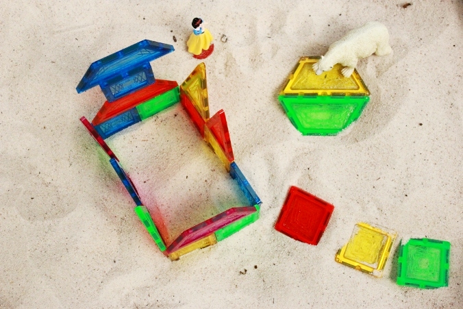 Magnetic Tiles for Kids - Using them in the Sandbox