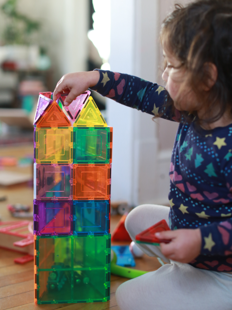 building with magnetic tiles