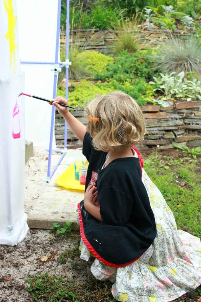 Painting the DIY Backyard Playhouse
