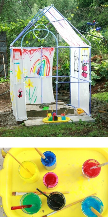 Paint Your Own DIY Backyard Playhouse #toys #play #playroom #playmatters #kidsactivities