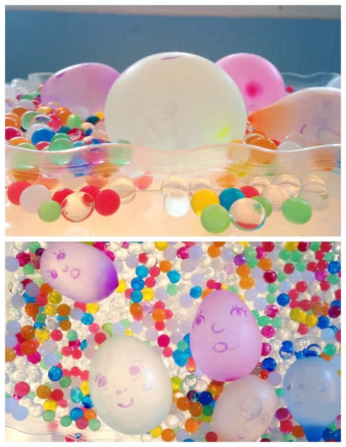 sensory play with Water Balloon Babies