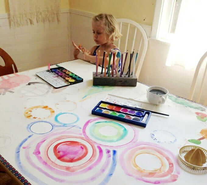 Circle Art for Kids - watercolor circles