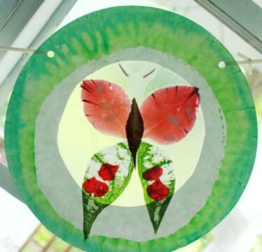 Butterfly flower suncatcher craft