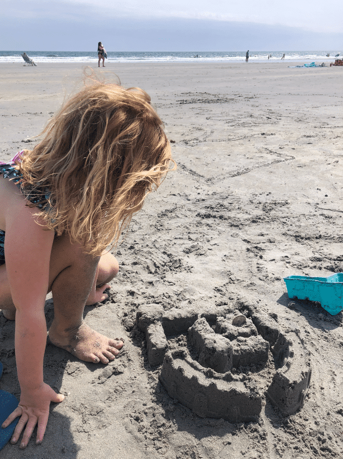 making a sandcastle