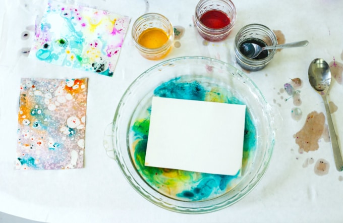 marbling with oil and color