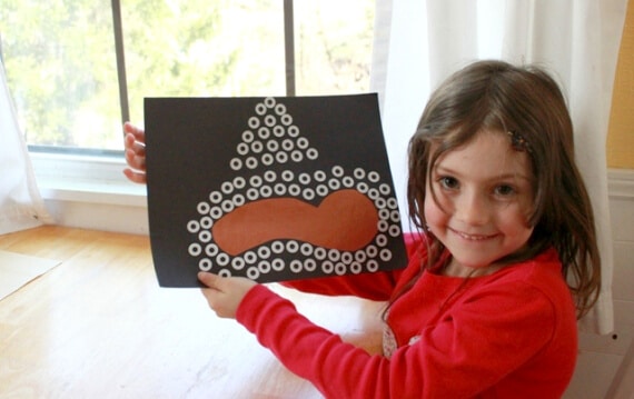 Easy Kids Art Projects - Hole Challenge Art with Stickers