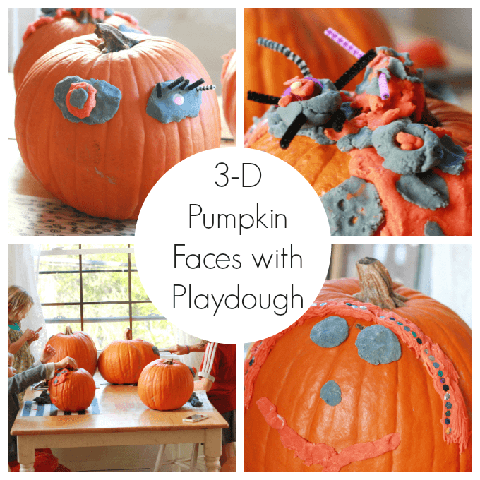 3D Playdough Pumpkin Faces