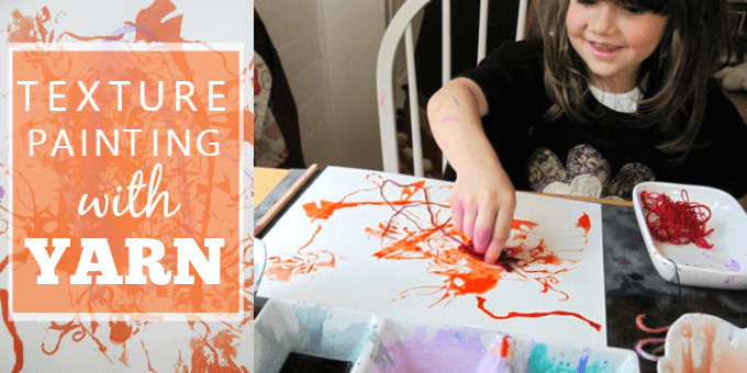 Kids Art Activity - Texture Painting with Yarn