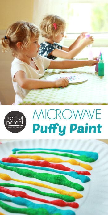 Microwave Puffy Paint Collage 
