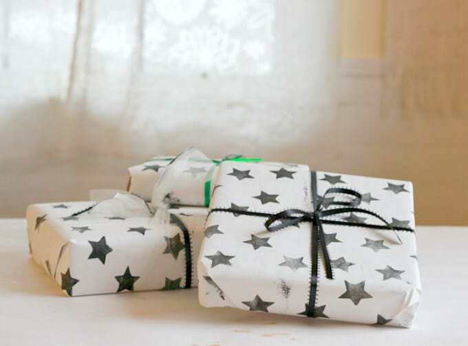 Gifts with Handmade Wrapping Paper