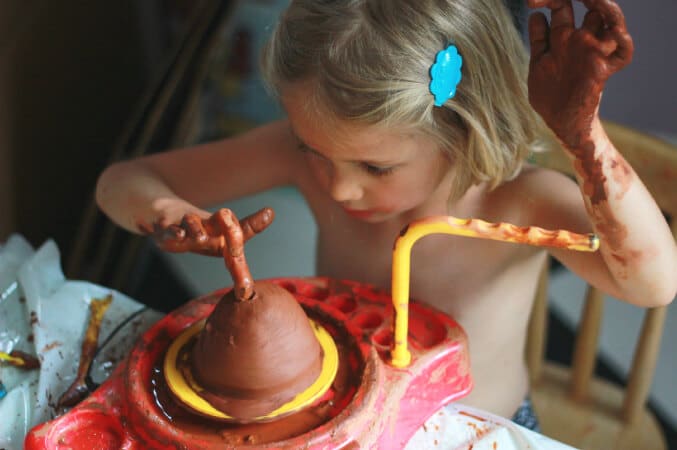 Learning How to Use the Kids Pottery Wheel