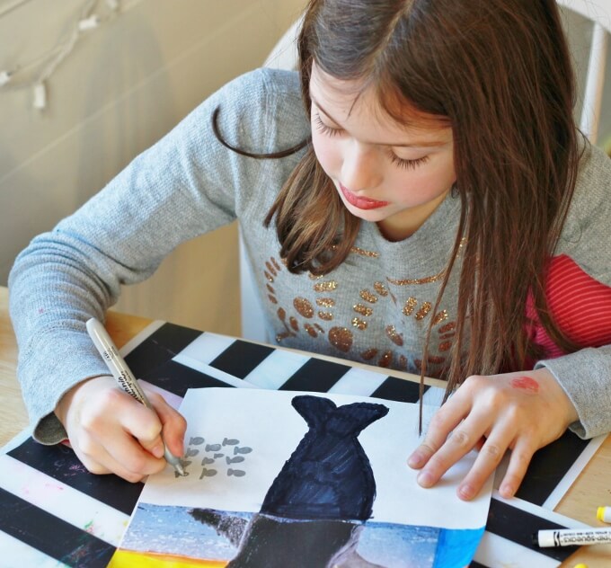 Magazine Pictures as Drawing Prompts for kids