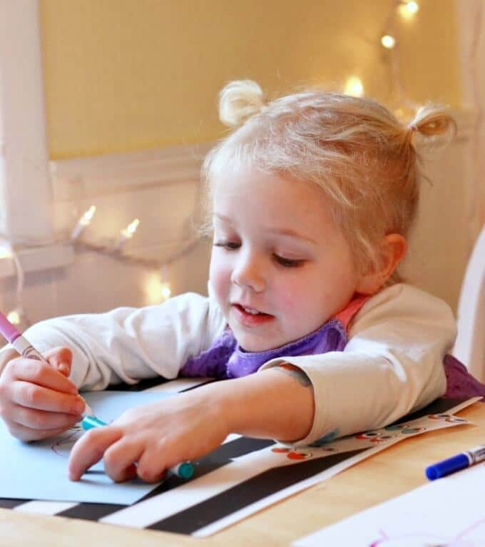 Kids Drawing with Stickers as Prompts 