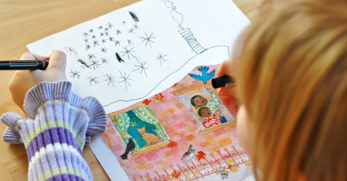 Magazine Pictures as Drawing Prompts for Kids