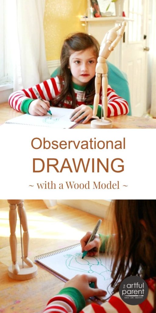 Observational Drawing for Kids with a Wood Model