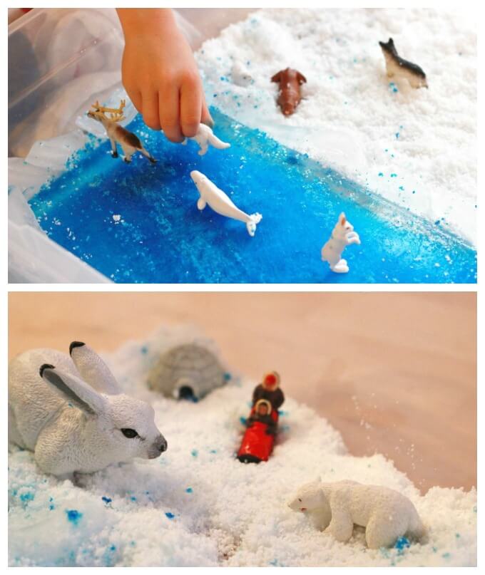 Small World Play with an Arctic Diorama