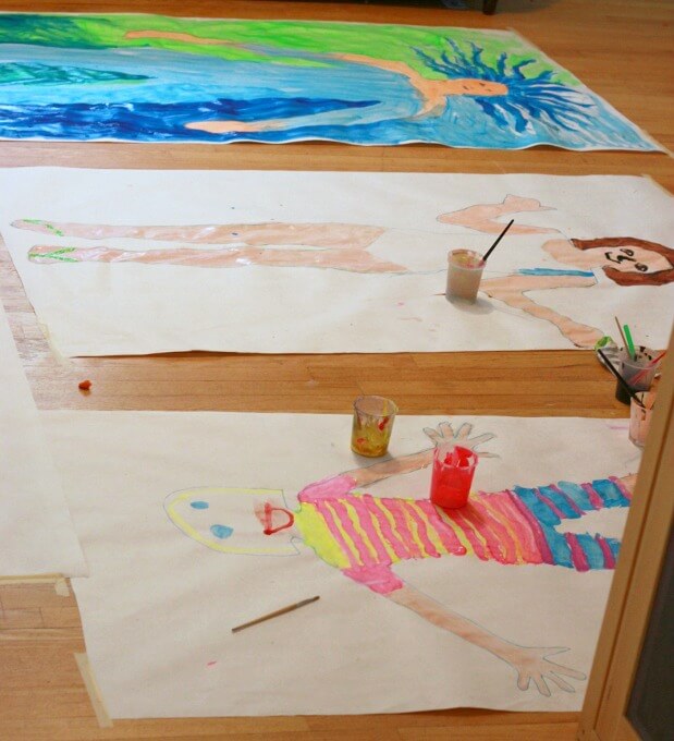 Body Tracing and Painting with Kids