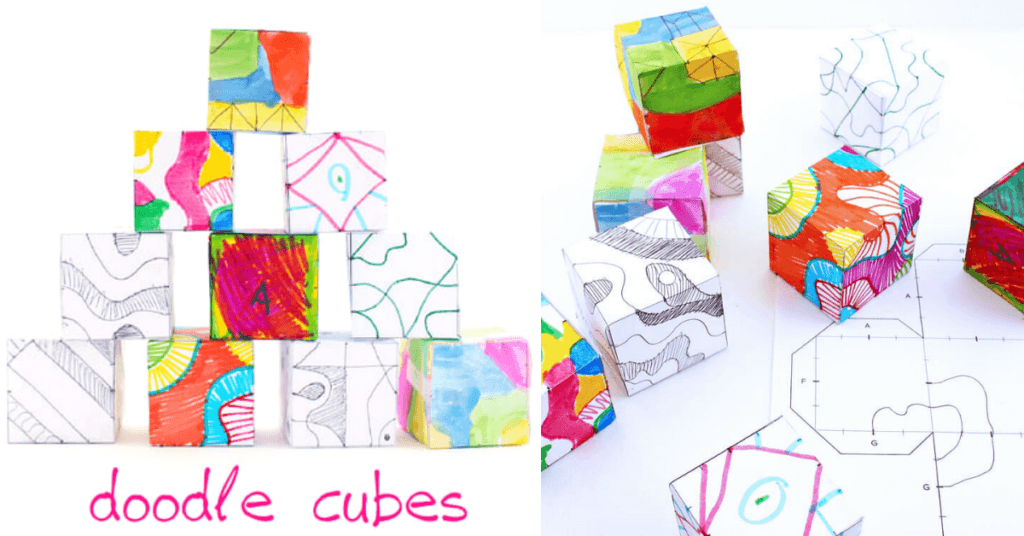 Doodle Cubes A Fun Drawing And Sculpture Art Activity For Kids