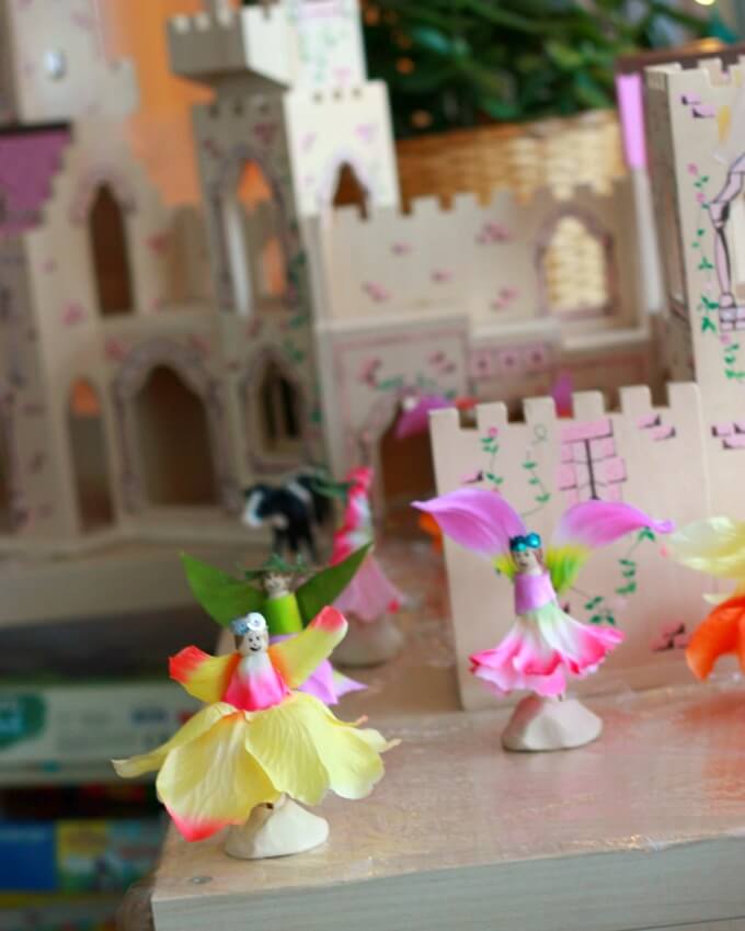 Flower Fairy Dolls in the Wooden Castle