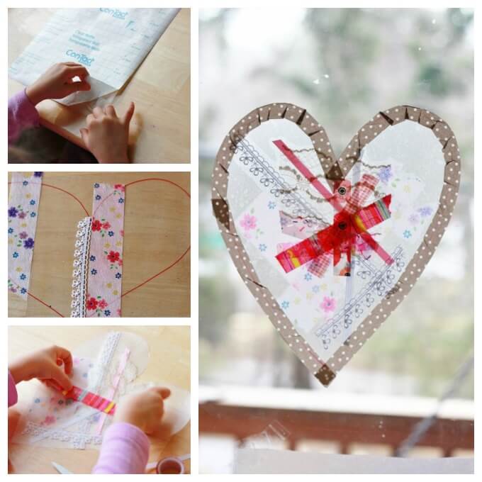 How to Make Valentines Day Heart Suncatchers with Contact Paper