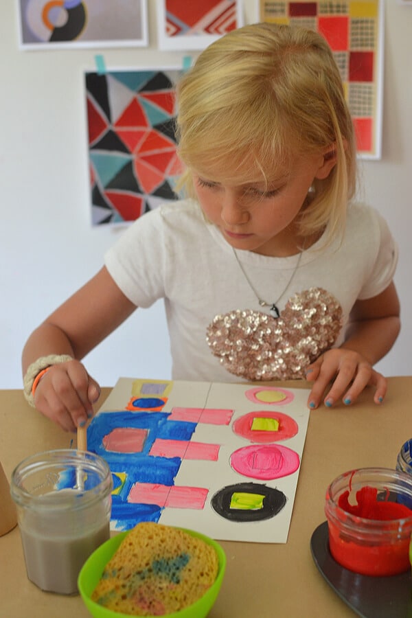 Sonia Delaunay Inspired Paintings by Kids