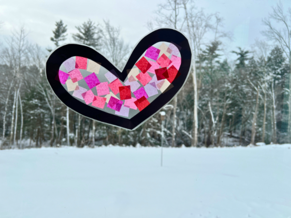 How to Make a Heart Suncatcher with Tissue Paper