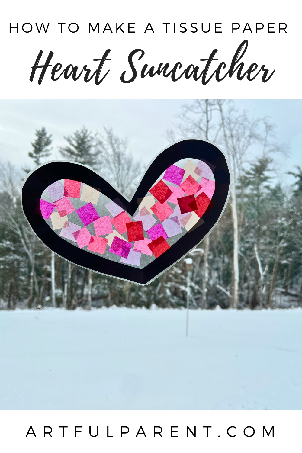 How to Make a Heart Suncatcher with Tissue Paper