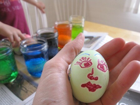 A Melted Crayon Easter Egg Face