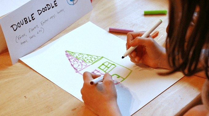 Double Doodle Drawing with Kids