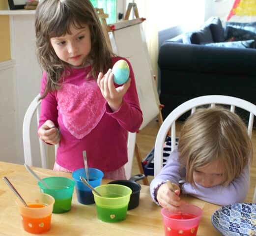 Collage Easter Eggs - Dyeing the Eggs