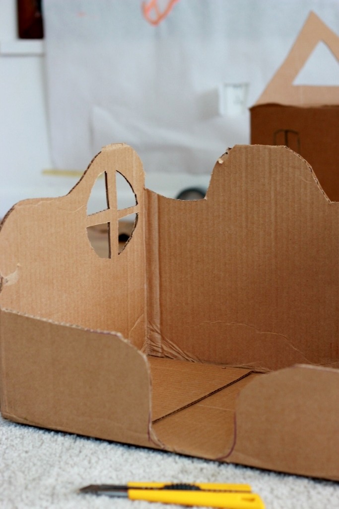Making Cardboard Box Fairy Houses
