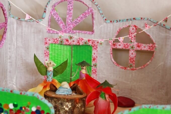 Fabric Tape on DIY Fairy Houses