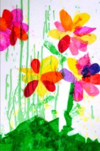 Gravity Painting + Spring Collage (a Fun STEAM Art Project for Kids)