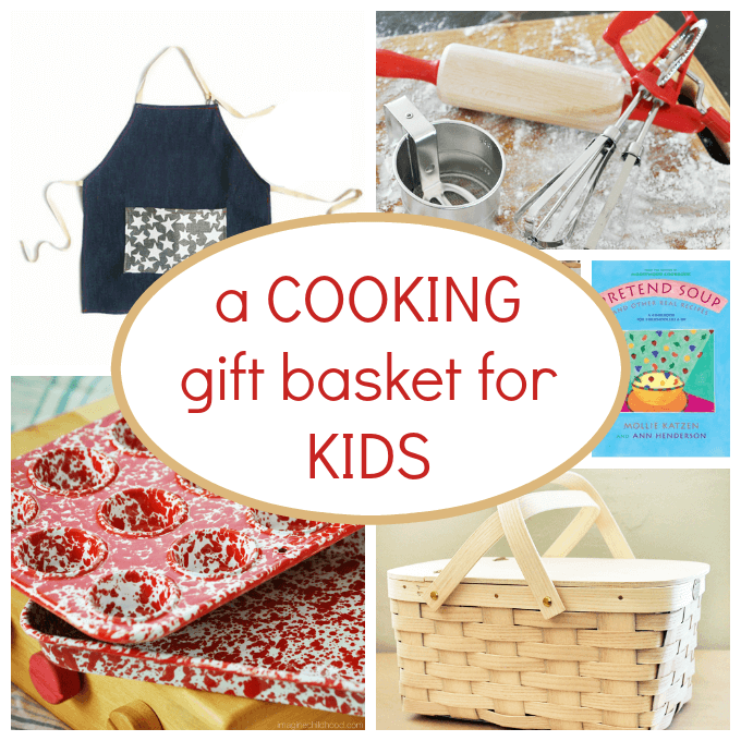 Put together a cooking gift basket for kids