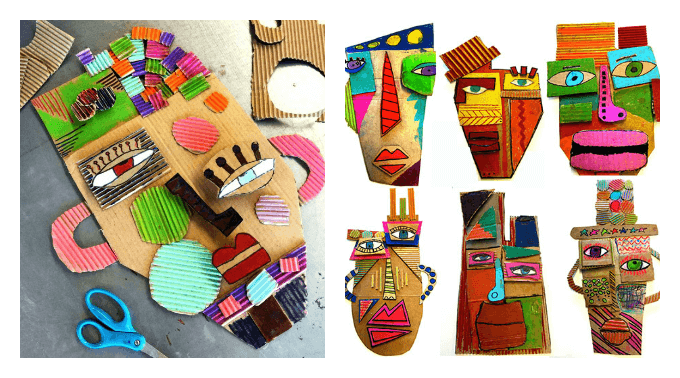 Cardboard Masks Art