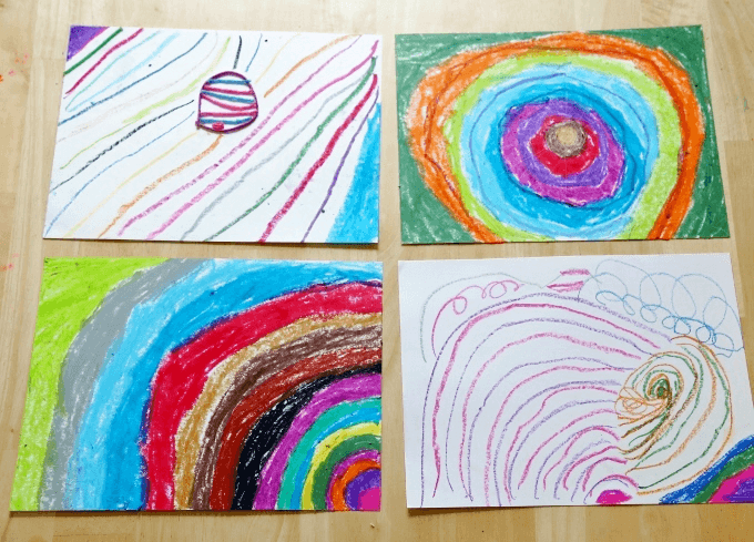 Daphnes Oil Pastel Drawings Made During Read Aloud Time