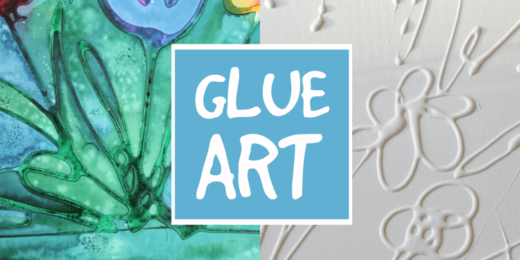 Glue Art on Canvas with Watercolor Paint