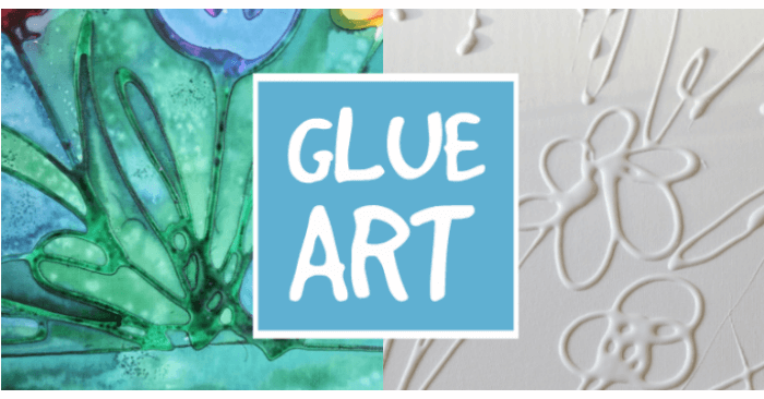 Glue Art on Canvas with Watercolor Paint