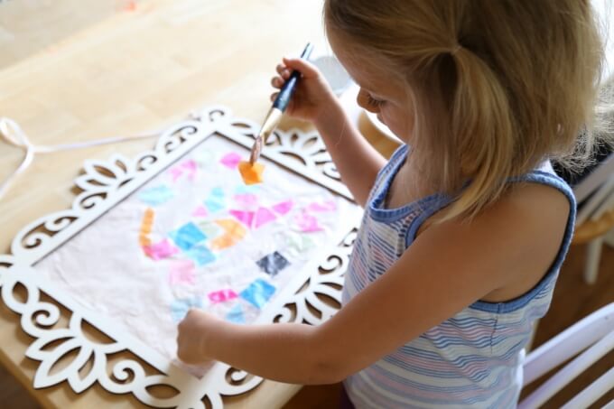 A Tissue Paper Suncatcher for Kids