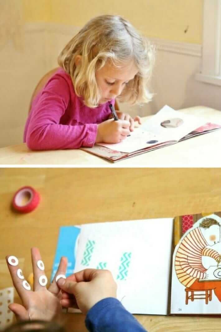 The DIY Art Journal for Kids in use