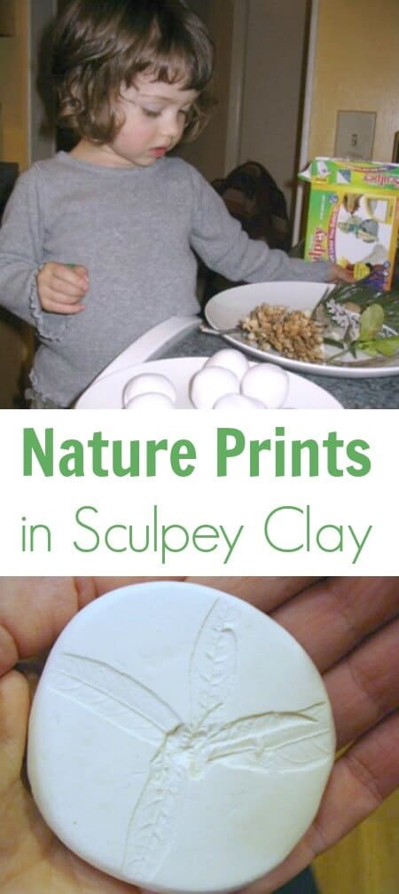 Making Sculpey Nature Prints with Children