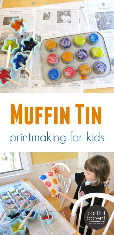 Muffin Tin Printing with Kids