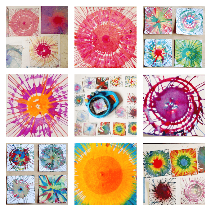 Our Obsession with Spin Painting - so many splin paintings