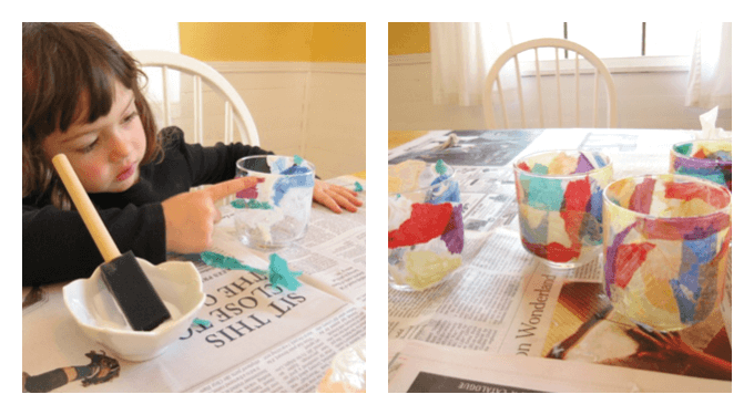 Handmade Mothers Day Gift Ideas - Tissue Paper Candleholders