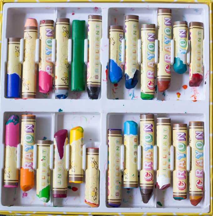 Beeswax crayons for melted crayon rock art