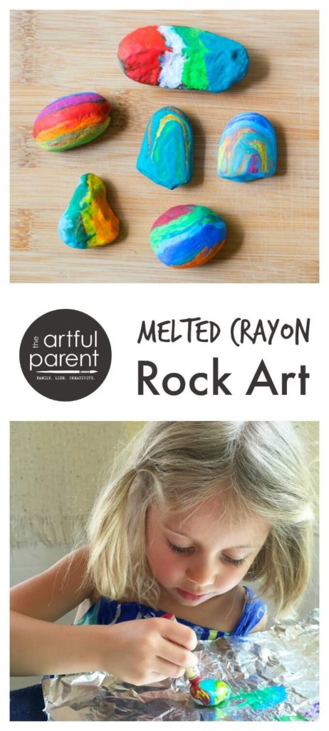 Melting Crayons on Rocks to Make Beautiful Handmade Gifts